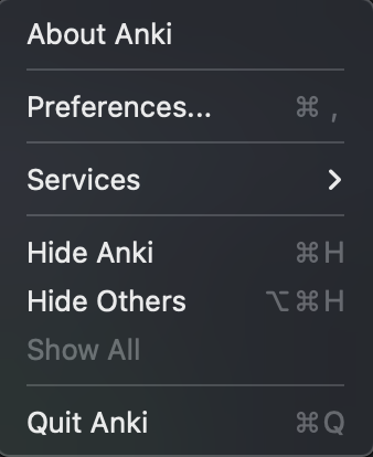 Restarting Anki application
